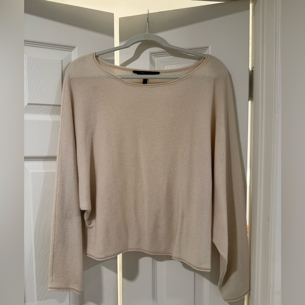 BCBGMaxAzria Cream Crew Neck Sweater